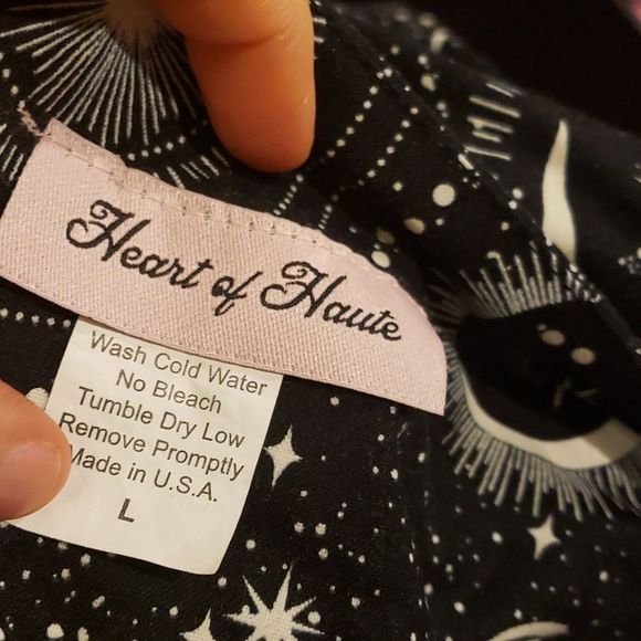 Heart of Haute Monique Celestial Print Midi Dress - Black and White - Picture 6 of 8